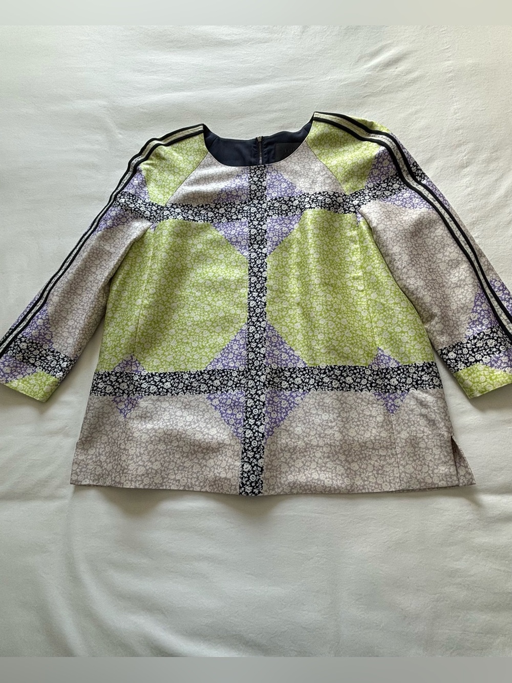 NWOT! RARE! J.Crew Collection Floral Windowpane Silk/Wool Top